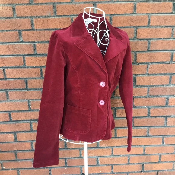 Vintage la belle velvet red maroon blazer - Picture 4 of 7
